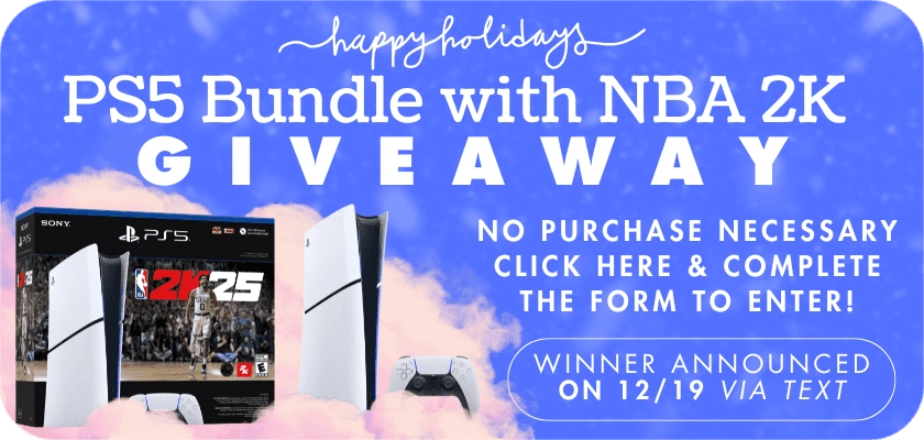 An advertisement for our PS5 Thanksgiving giveaway